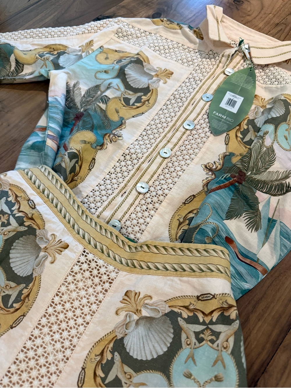 NEW FARM Rio Girls Tropical - 2 pieces Skirt and Shirt in Cream, Teal & Mustard - Picture 4 of 8